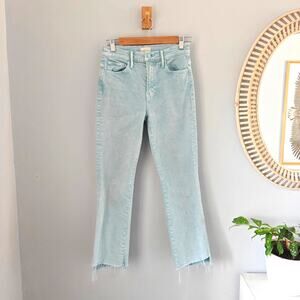 MOTHER Insider Crop Step Fray Aquatic Come Out & Play Jeans 25